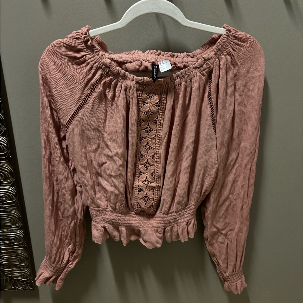Pretty pink off shoulder top